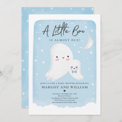 Little Boo Shower Halloween Ghost Baby Shower Invitation