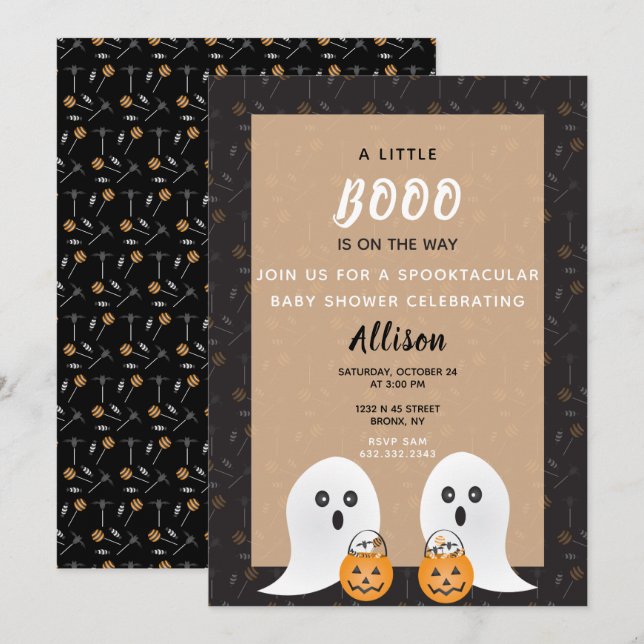Little Boo Spooktacular Baby Shower Ghosts Invitation (Front/Back)