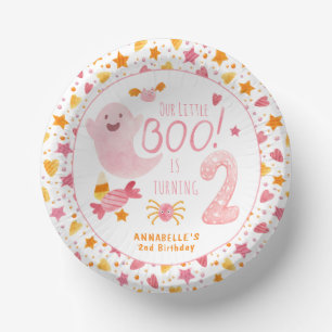 Little Boo Turning Two 2nd Birthday Paper Bowls