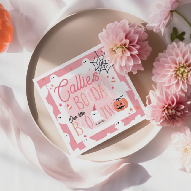 Little Boo Turning Two Birthday Napkin (Creator Uploaded)