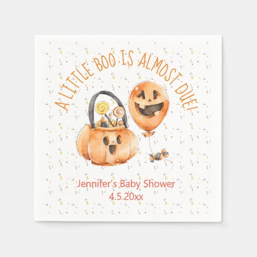 little boo watercolor halloween baby shower chic napkins