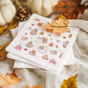 Little Boo White Whimsical Books Baby Shower Napkins