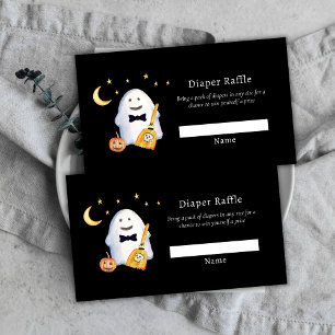 Little Boo Witch Ghost Diaper Raffle Baby Shower  Enclosure Card