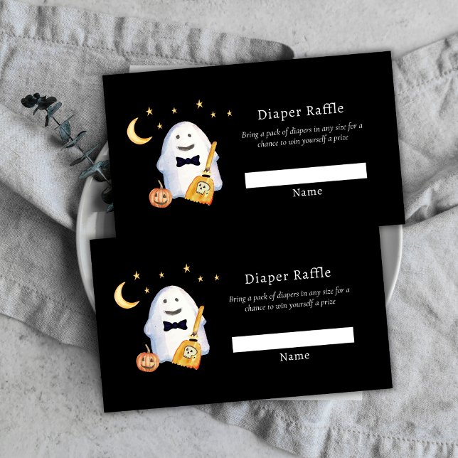Little Boo Witch Ghost Diaper Raffle Baby Shower  Enclosure Card (Little Boo Witch Ghost Diaper Raffle Baby Shower Enclosure Card)