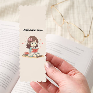 Little Book Lover Cute Girl Reading Bookmark