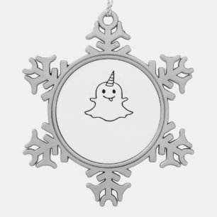 Little Boonicorn Trendy Unique Snowflake Pewter Christmas Ornament
