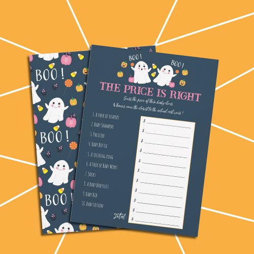 Little Boos _ Guess The Price Baby Shower Game Invitation