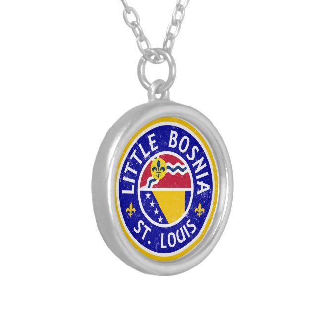 Little Bosnia St. Louis Silver Plated Necklace (Front Left)
