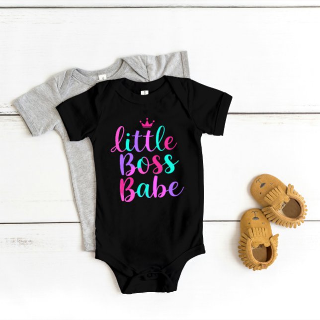 "Little Boss Babe" Colorful Baby Bodysuit (Creator Uploaded)