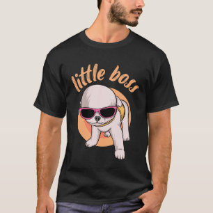 Little Boss Funny Chihuahua Dogs With Cute glasses T-Shirt