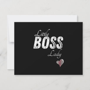 Little Boss Lady Baby Children Toddler Girl Short RSVP Card