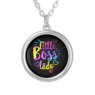Little Boss Lady Girls Kids Daughter Baby mini bos Silver Plated Necklace