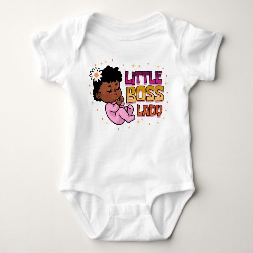 Little Boss Lady Melanin Black Baby Girl Infant Baby Bodysuit