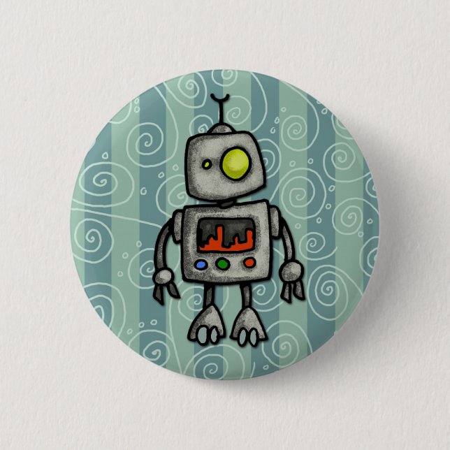 little bot pinback button (Front)