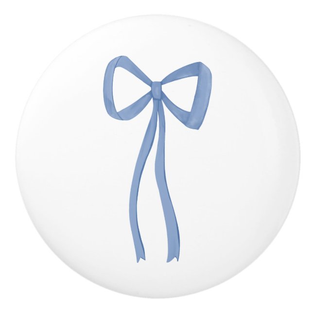 Little Bow Blue Darling Ceramic Knob (Front)