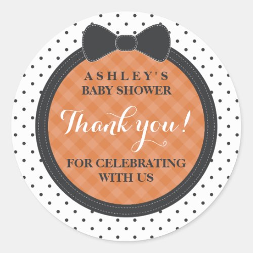 Little Bow  Halloween Baby Shower Thank You Classic Round Sticker