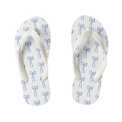 Little Bow Something Blue Flower Girl Kids Flip Flops