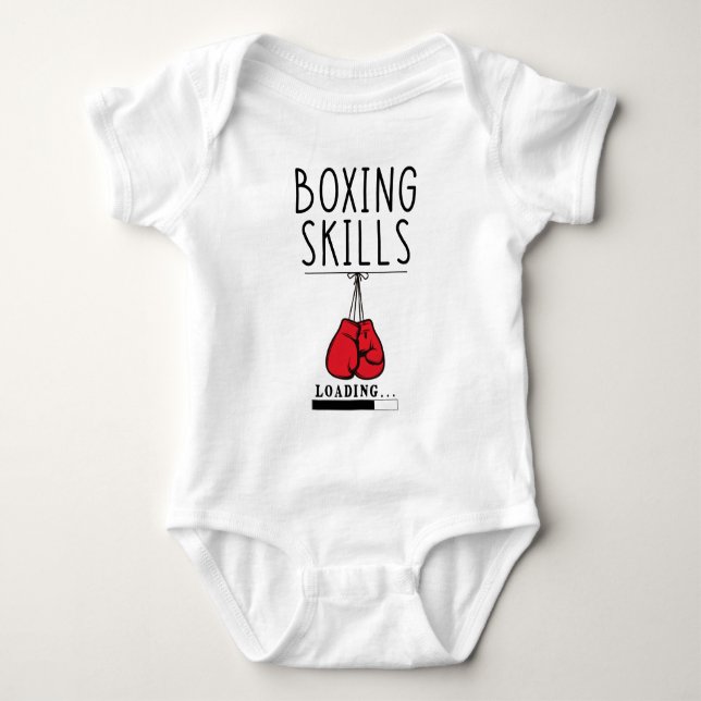 Little Boxer Baby - Boxing Skills - Punching Baby Bodysuit (Front)