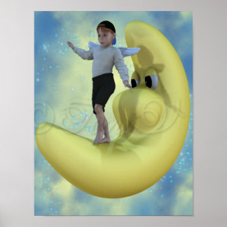 Little Boy Angel at Play Poster