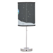 Little Boy Astronaut on Moon, First Name Space Table Lamp (Back)