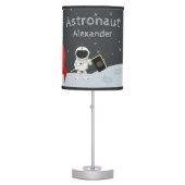 Little Boy Astronaut on Moon, First Name Space Table Lamp (Front)