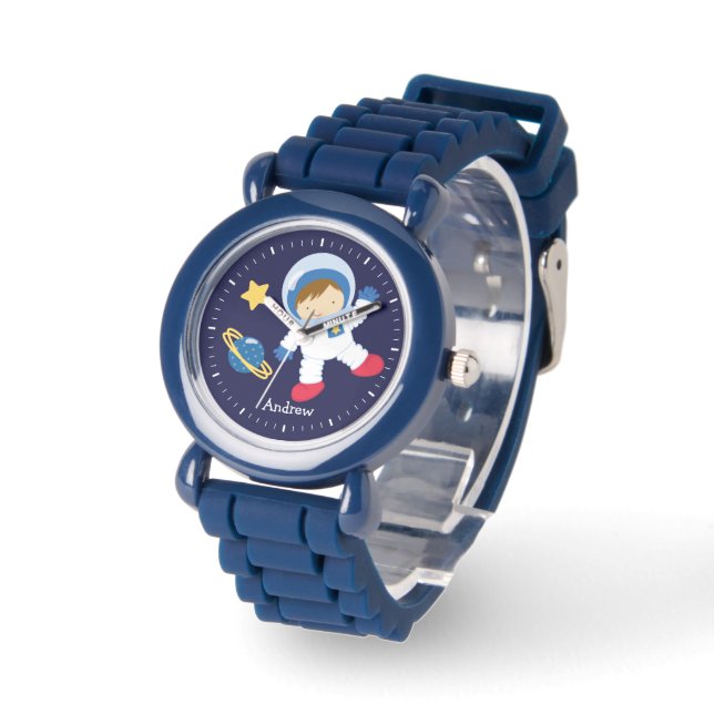 Little Boy Astronaut Personalized Watch (Angle)