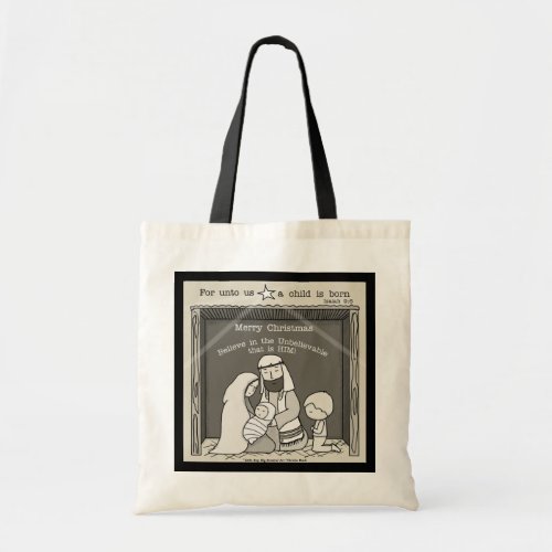 Little Boy at the Manger_Merry Christmas Tote Bag