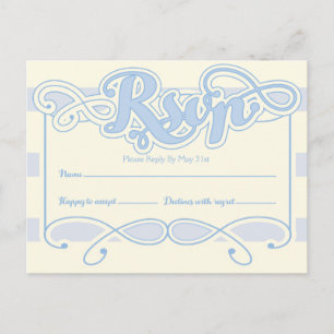 Little Boy Blue Baby Shower RSVP card