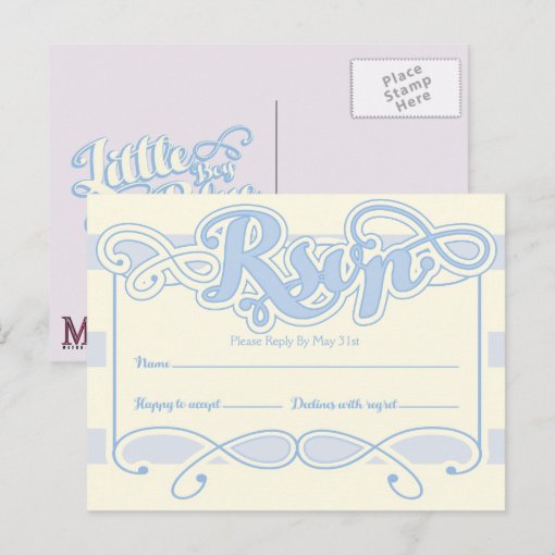 Little Boy Blue Baby Shower RSVP card | Zazzle