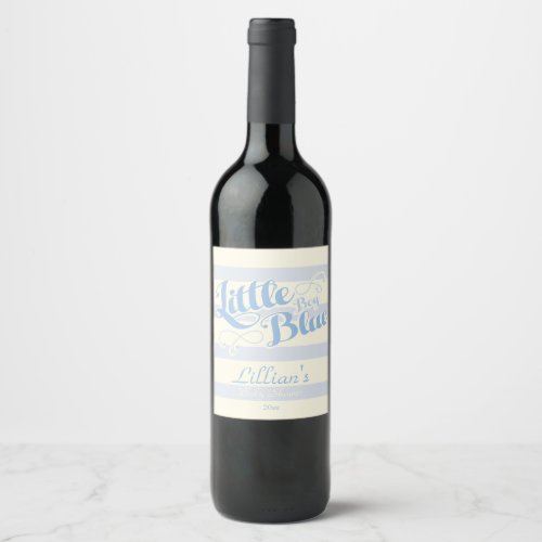 Little Boy Blue Baby Shower Wine Label