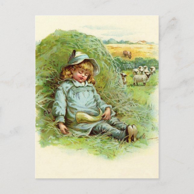 Little Boy Blue Nursery Rhyme Postcard (Front)