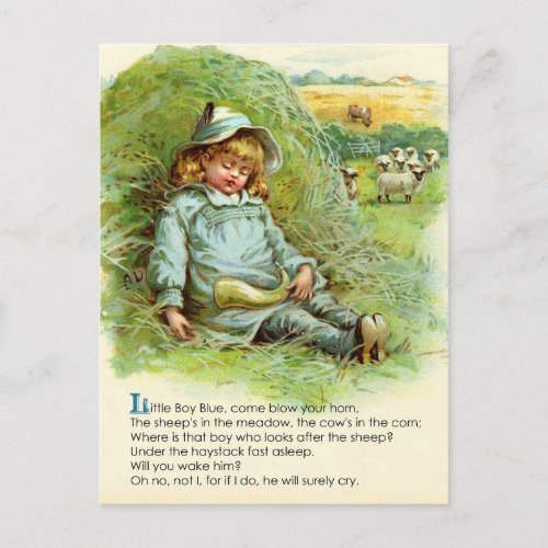 Little Boy Blue Nursery Rhyme Postcard