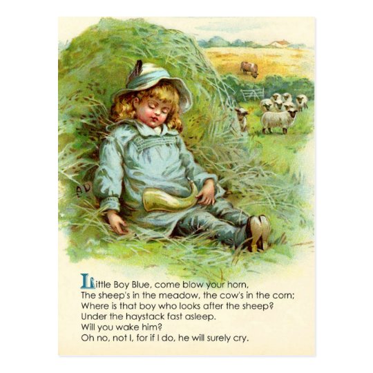 little-boy-blue-nursery-rhyme-postcard-zazzle