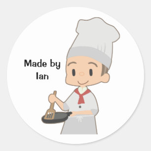 Little Boy Chef Christmas Classic Round Sticker
