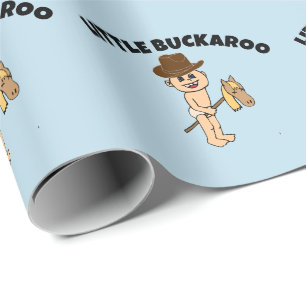 LITTLE BOY COWBOY BABY SHOWER WRAPPING PAPER