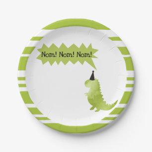 Little Boy Dinosaur Green Dino theme Decorations Paper Plates