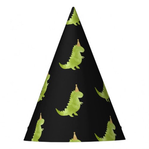 Little Boy Dinosaur Theme Dino Green and Black Hat