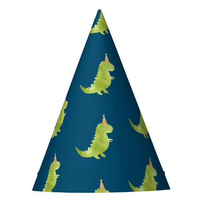 Little Boy Dinosaur Theme Dino Green and Navy Hat (Front)