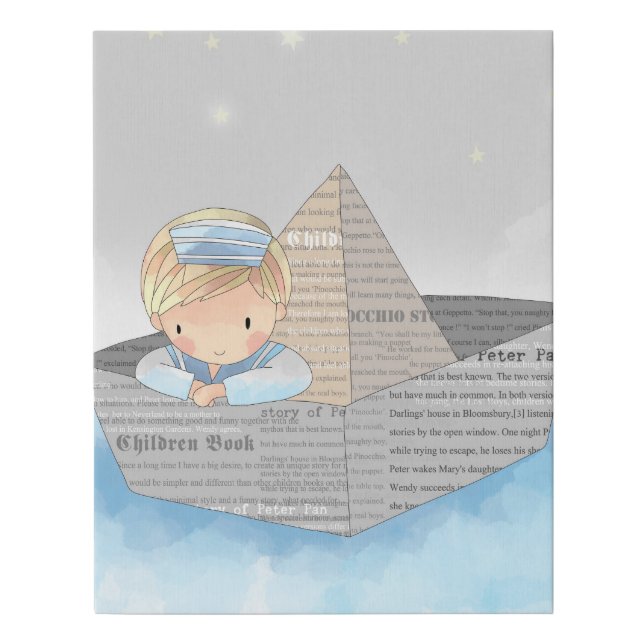 Little Boy Dreamer Faux Canvas Print (Front)
