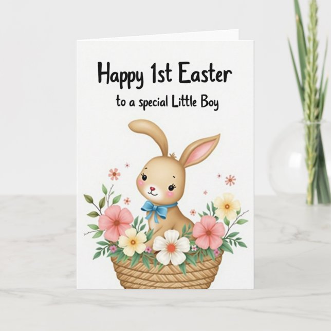 Little Boy Easter First Year Card (Front)