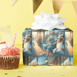 Little Boy Eating An Ice Cream Cone Wrapping Paper