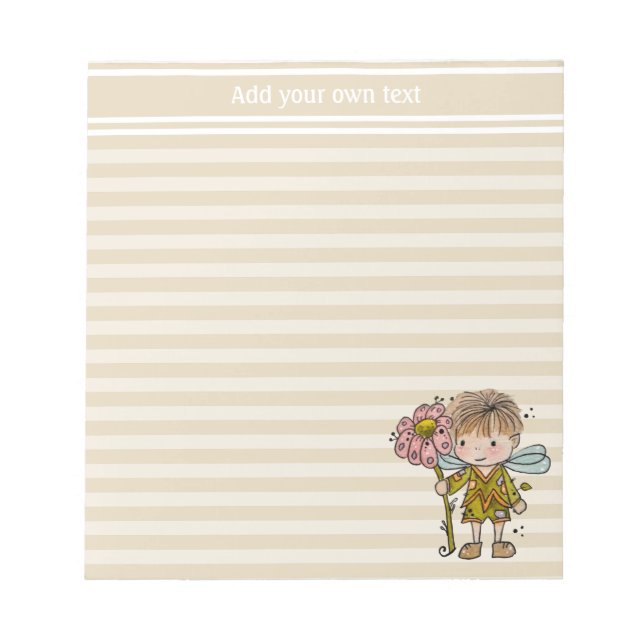 Little Boy Fairy Personalized Notepad (Front)