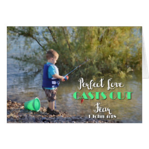 Little Boy Fishing Casting Out Fear Greeting Card