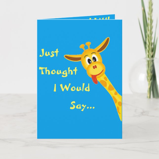 Little Boy Giraffe Birthday Card (Front)