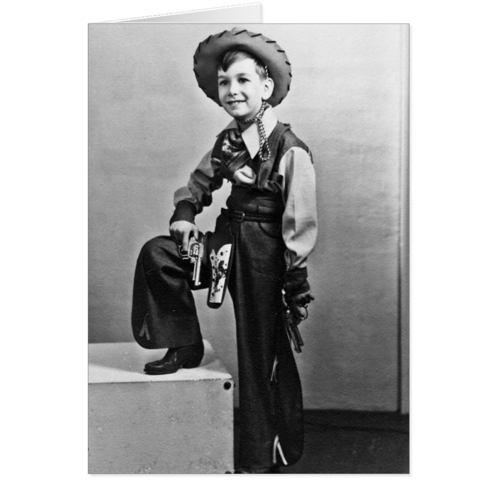 Little Boy in Cowboy Outfit Notecard