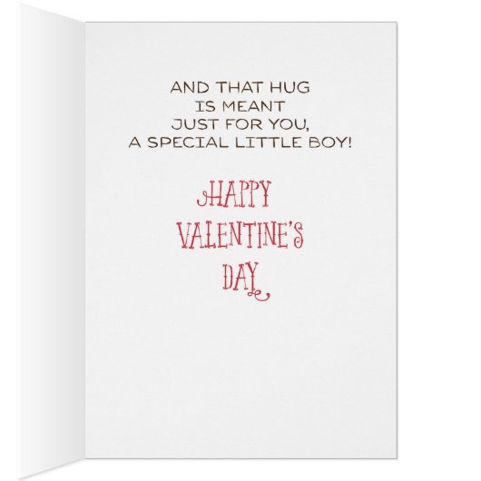 Little Boy Monster Hug Valentine Hearts (Inside (Right))