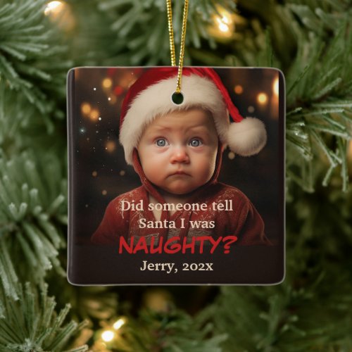 Little Boy Naughty List Fun Christmas Ornament