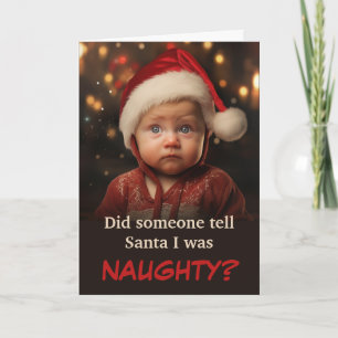 Little Boy Naughty List Photo Christmas Card