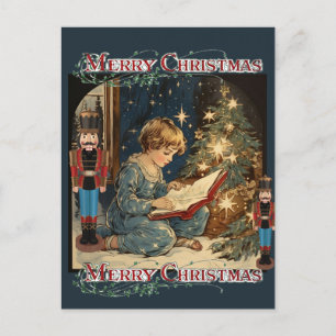 Little Boy Nutcrackers Art Merry Christmas Postcard
