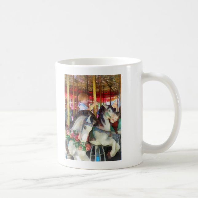 Little Boy on Carousel Coffee Mug (Right)